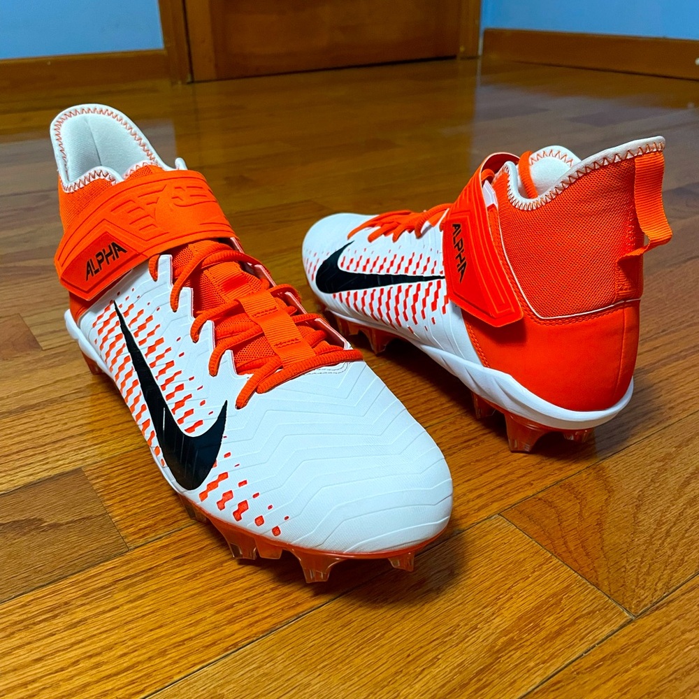 Nike Men's Alpha Menace Pro 2 Mid - BV3945 103 - White / Orange - Size: 15 NEW